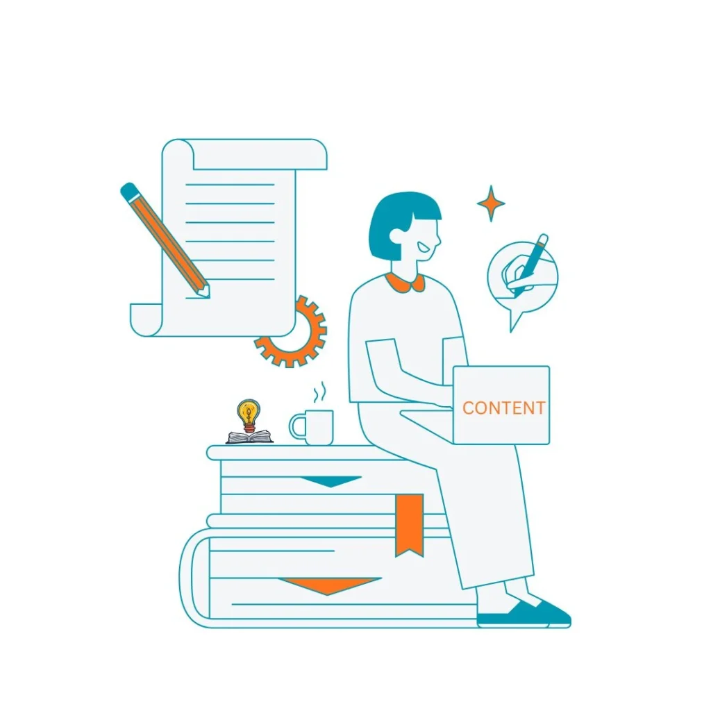 Illustration of content creation and social media marketing strategy by a professional social media marketing service in Ahmedabad