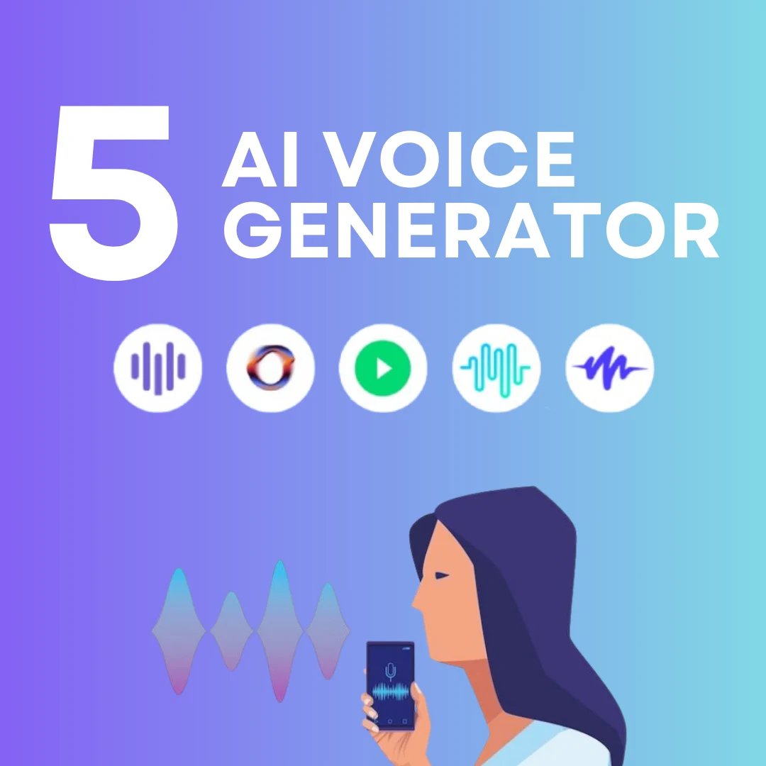 5 AI voice generator tools illustration